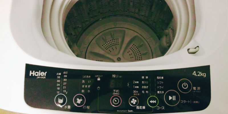 風乾燥機能付きの洗濯機操作パネル